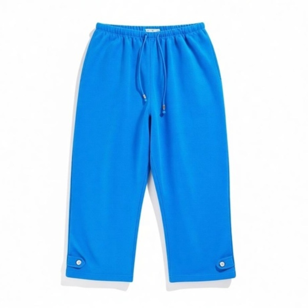 4/$20 Molto Fino Blue Drawstring Capri Pants Women’s Large Cotton Blend - Picture 2 of 3